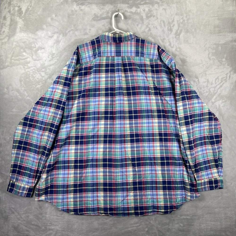 Ralph Lauren Shirt Mens 4XB Button Down Flesh Pony Plaid Oxford Big Tall Casual